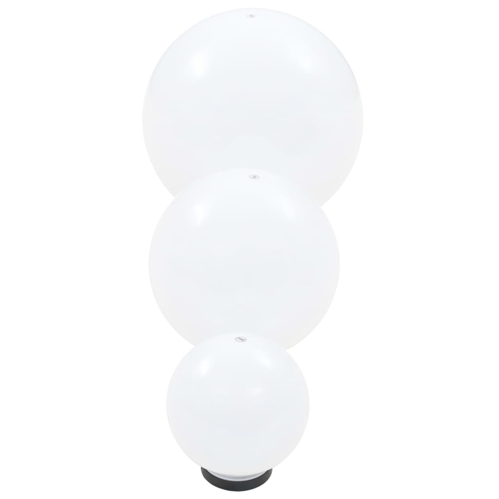 vidaXL Lămpi bol cu LED 3 buc., sferice, 20/30/40 cm, PMMA