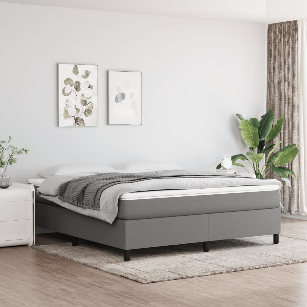 vidaXL Cadru de pat, gri închis, 180 x 200 cm, material textil