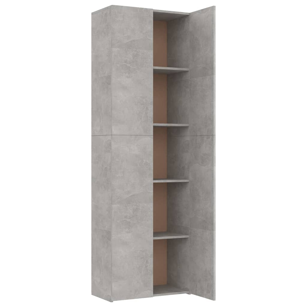 vidaXL Dulap de birou, gri beton, 60x32x190 cm, PAL