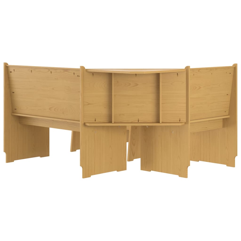 vidaXL Set mobilier de bucătărie, 3 piese, maro miere, lemn masiv pin