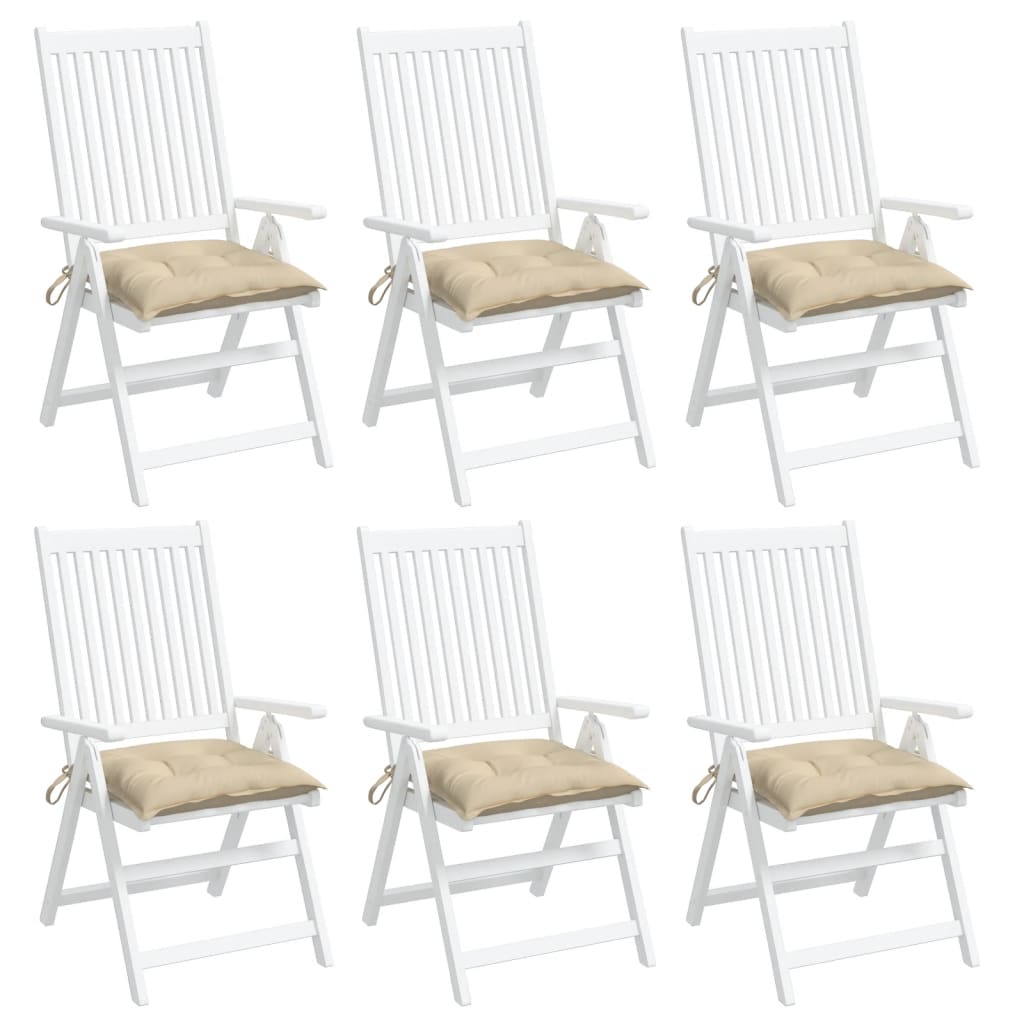 vidaXL Perne de scaun, 6 buc., bej, 40 x 40 x 7 cm, textil