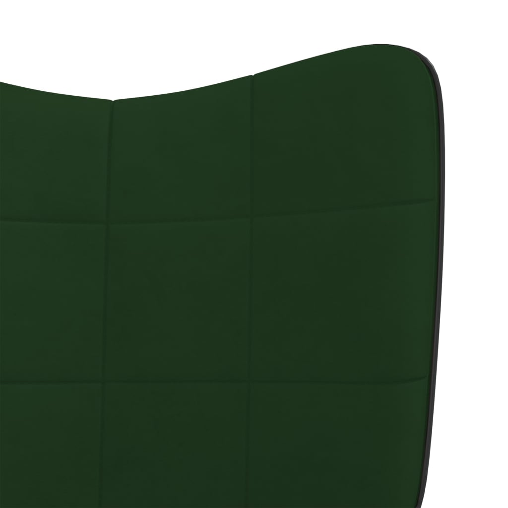 vidaXL Scaun balansoar, verde închis, catifea și PVC