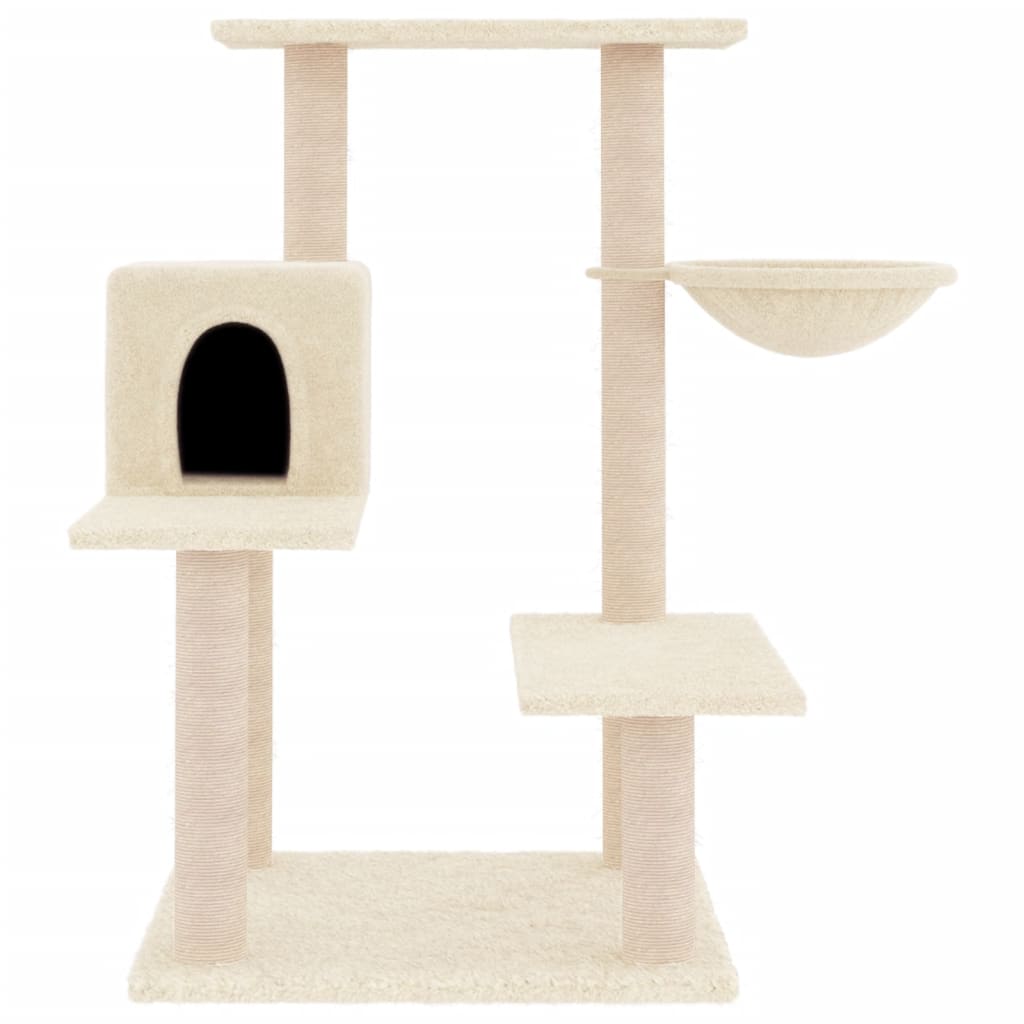vidaXL Ansamblu de pisici cu stâlpi din funie de sisal, crem, 82,5 cm