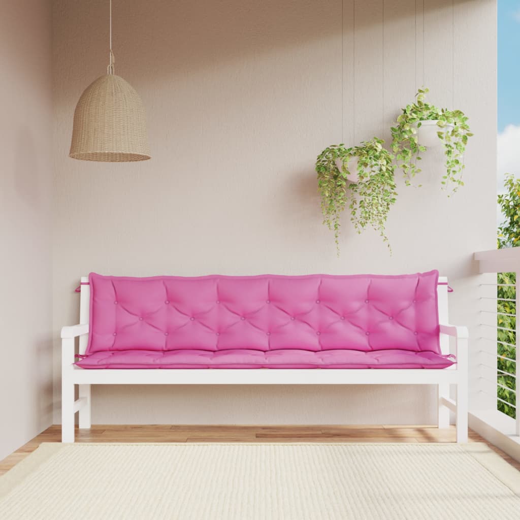 vidaXL Perne bancă de grădină, 2 buc., roz, 200x50x7 cm, textil