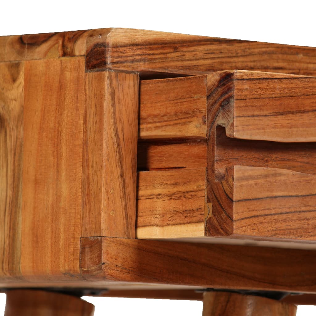 vidaXL Masă consolă, lemn masiv de salcâm, sertare, 118 x 30 x 80 cm