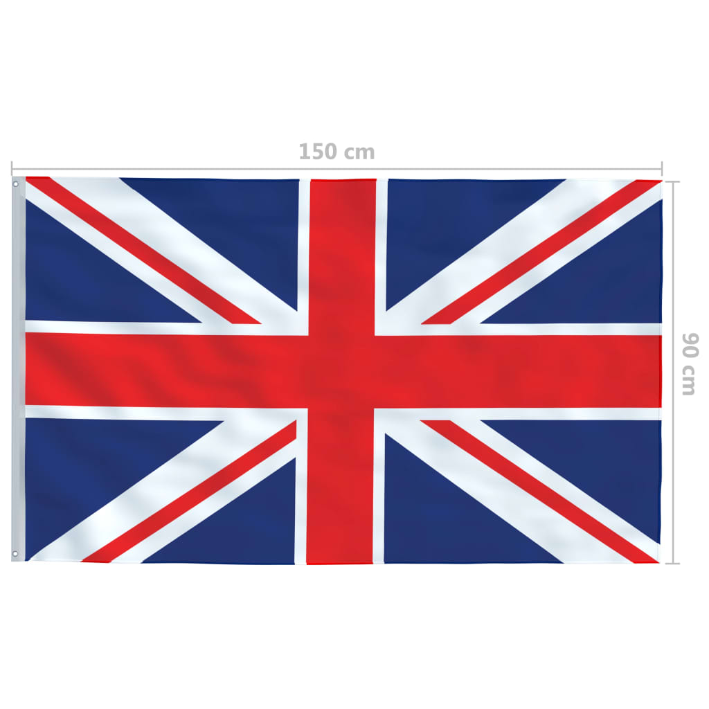vidaXL Steag Marea Britanie, 90 x 150 cm