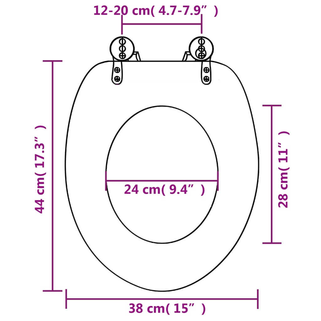 vidaXL Capac WC cu închidere silențioasă, MDF, model subacvatic