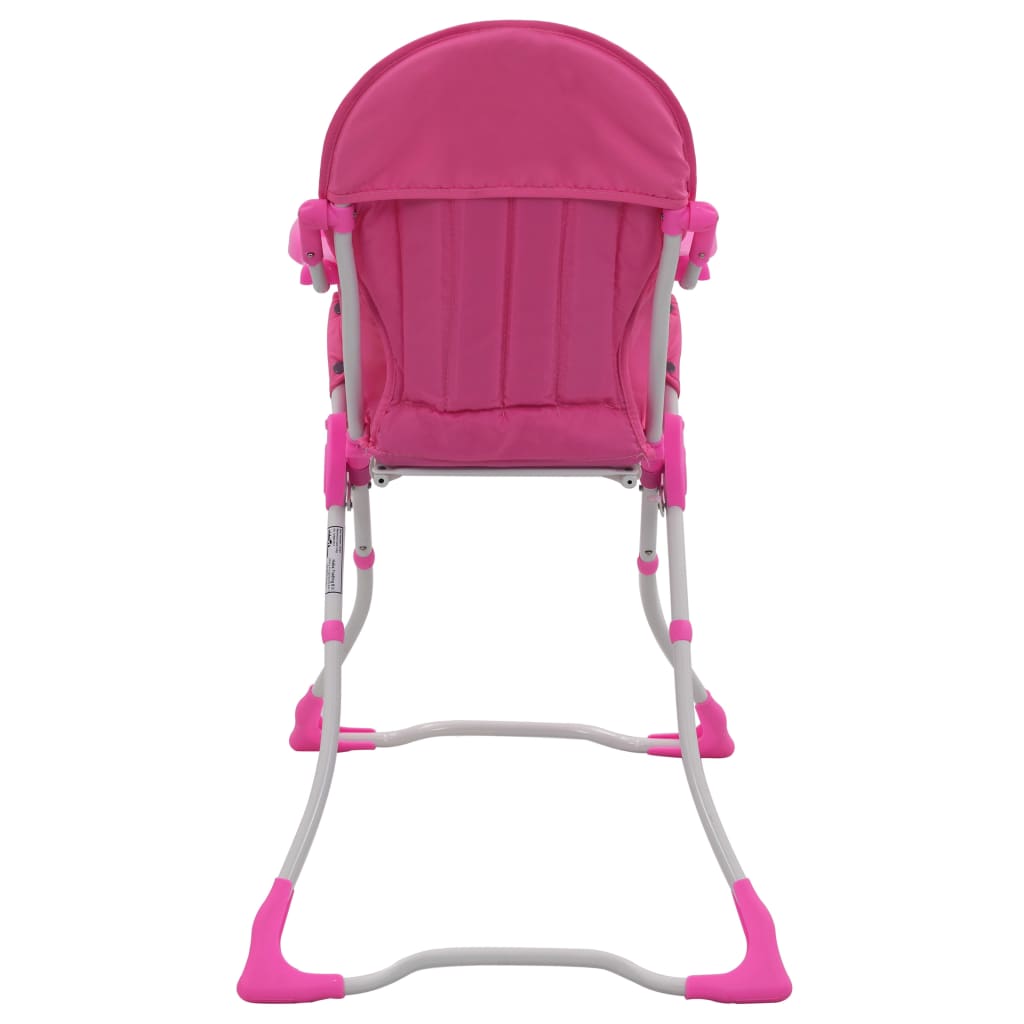 vidaXL Scaun de masă înalt pentru copii, roz și alb
