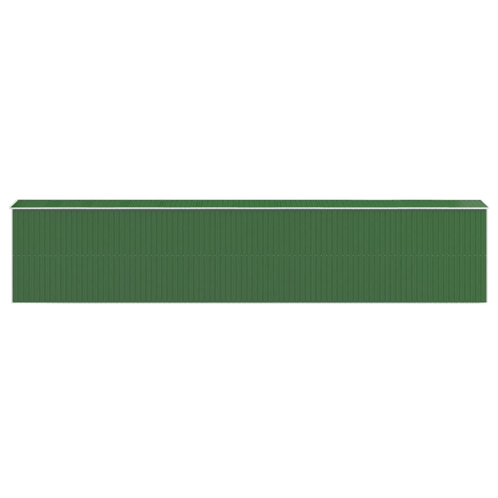 vidaXL Șopron de grădină, verde, 192x938x223 cm, oțel zincat