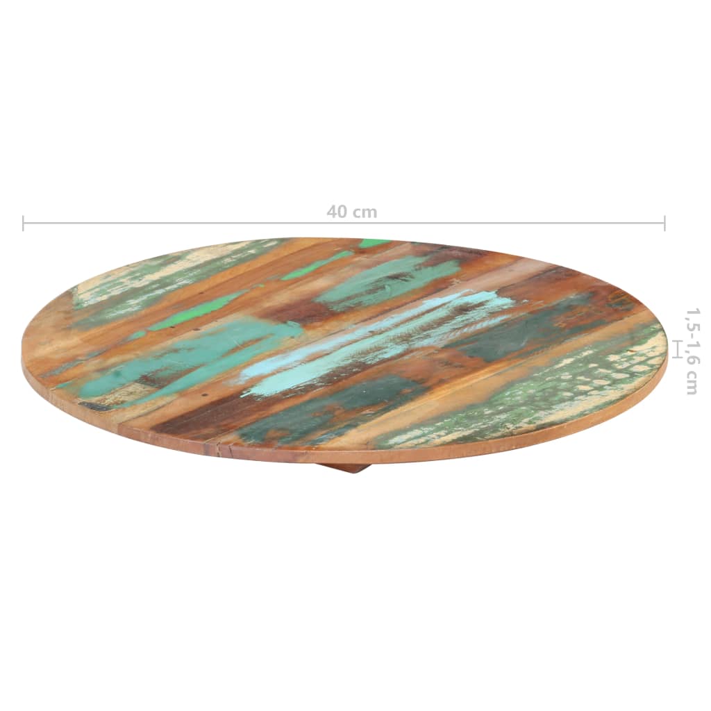 vidaXL Blat de masă rotund, 40 cm, lemn masiv reciclat, 15-16 mm