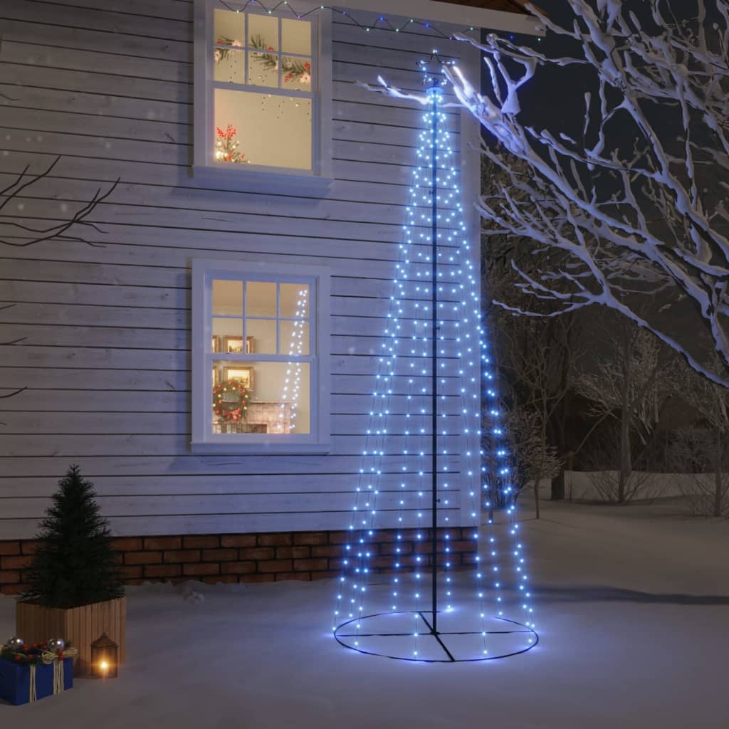 vidaXL Brad de Crăciun conic, 310 LED-uri, albastru, 100x300 cm