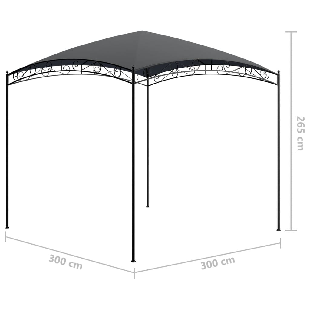 vidaXL Pavilion, antracit, 3 x 3 x 2,65 m, 180 g/m²