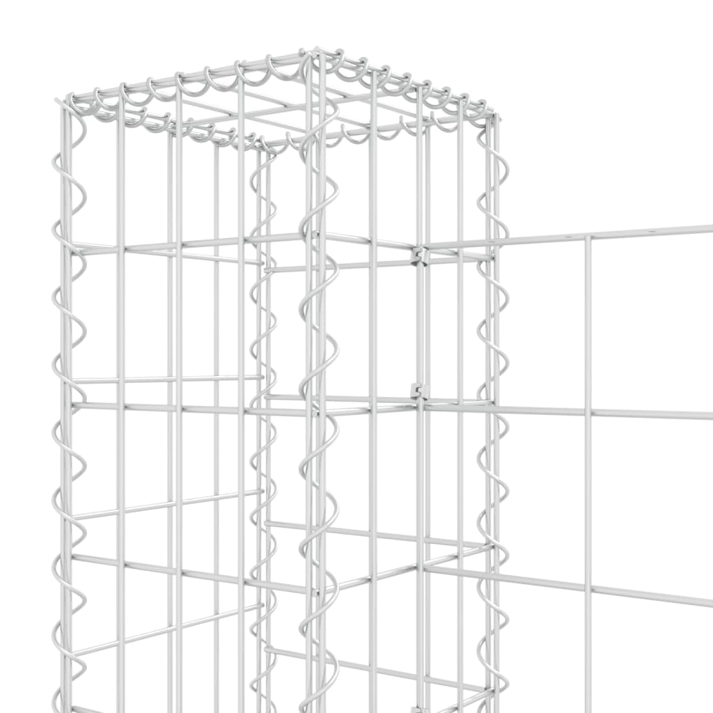 vidaXL Coș gabion în formă de U cu 3 stâlpi, 260x20x100 cm, fier