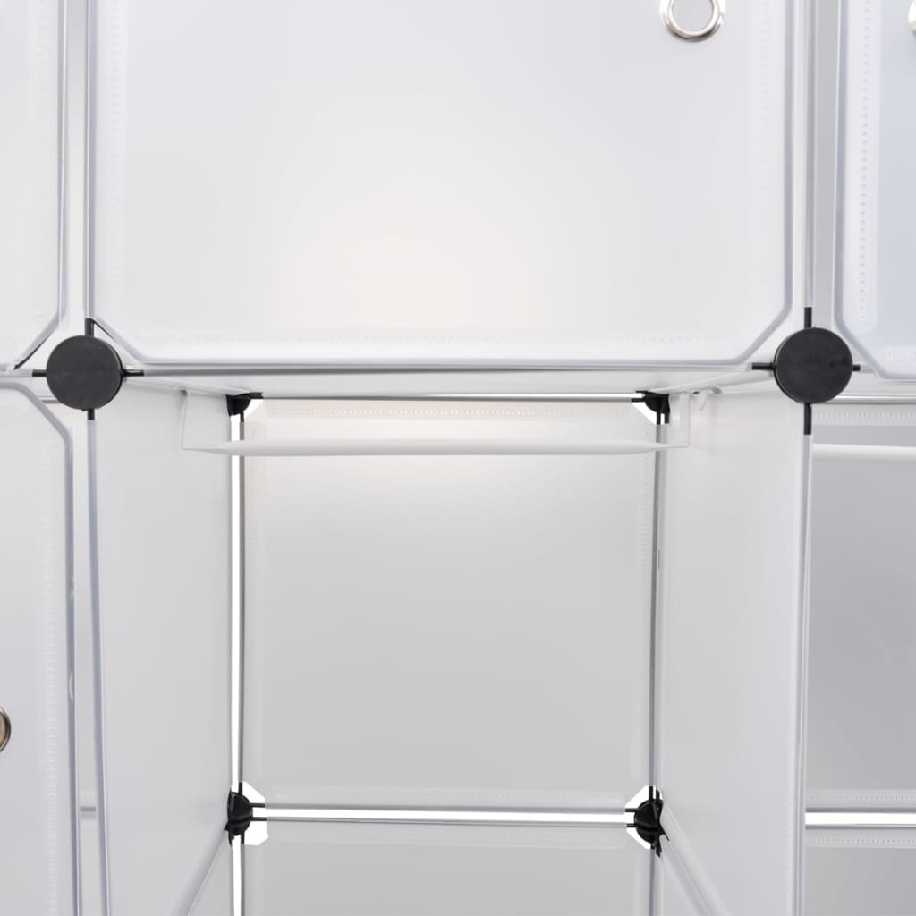 vidaXL Dulap modular cu 14 compartimente alb 37 x 146 x 180,5 cm