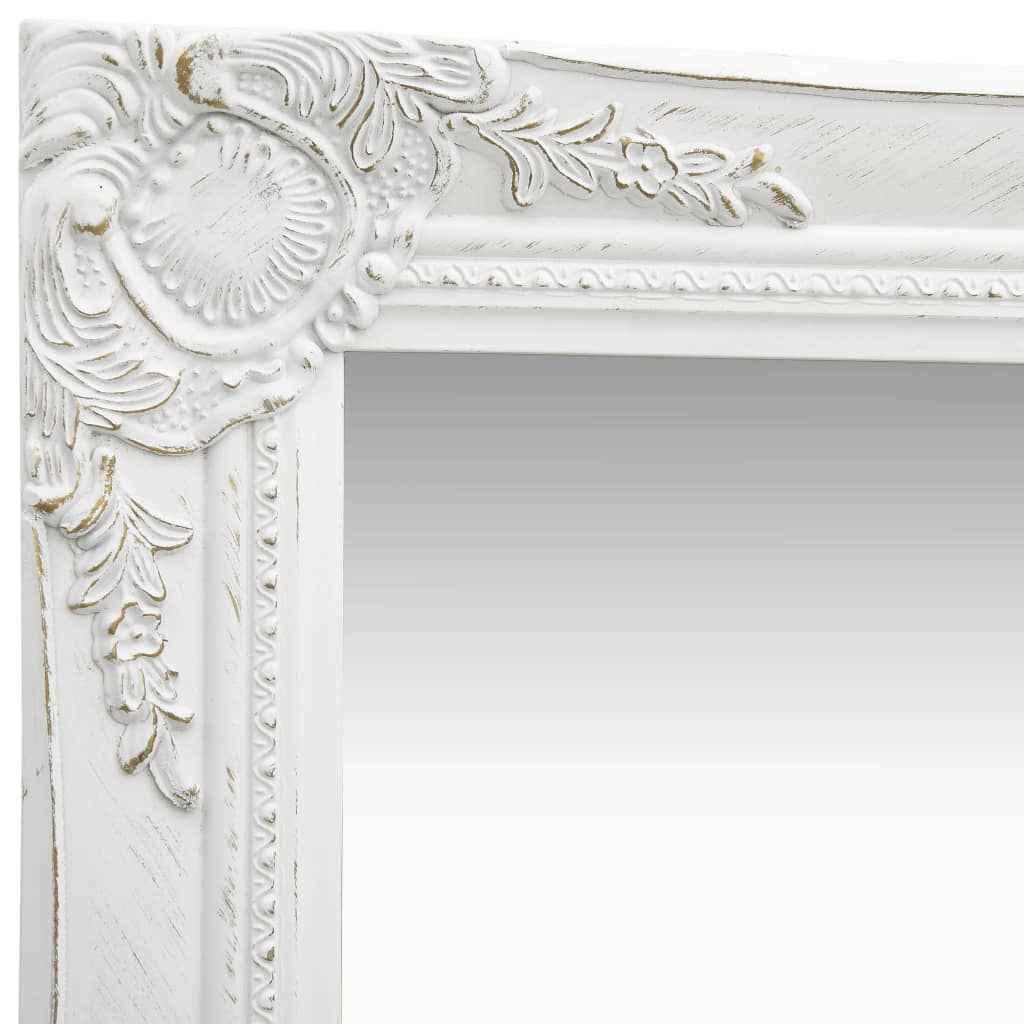 vidaXL Oglindă de perete în stil baroc, alb, 40 x 40 cm