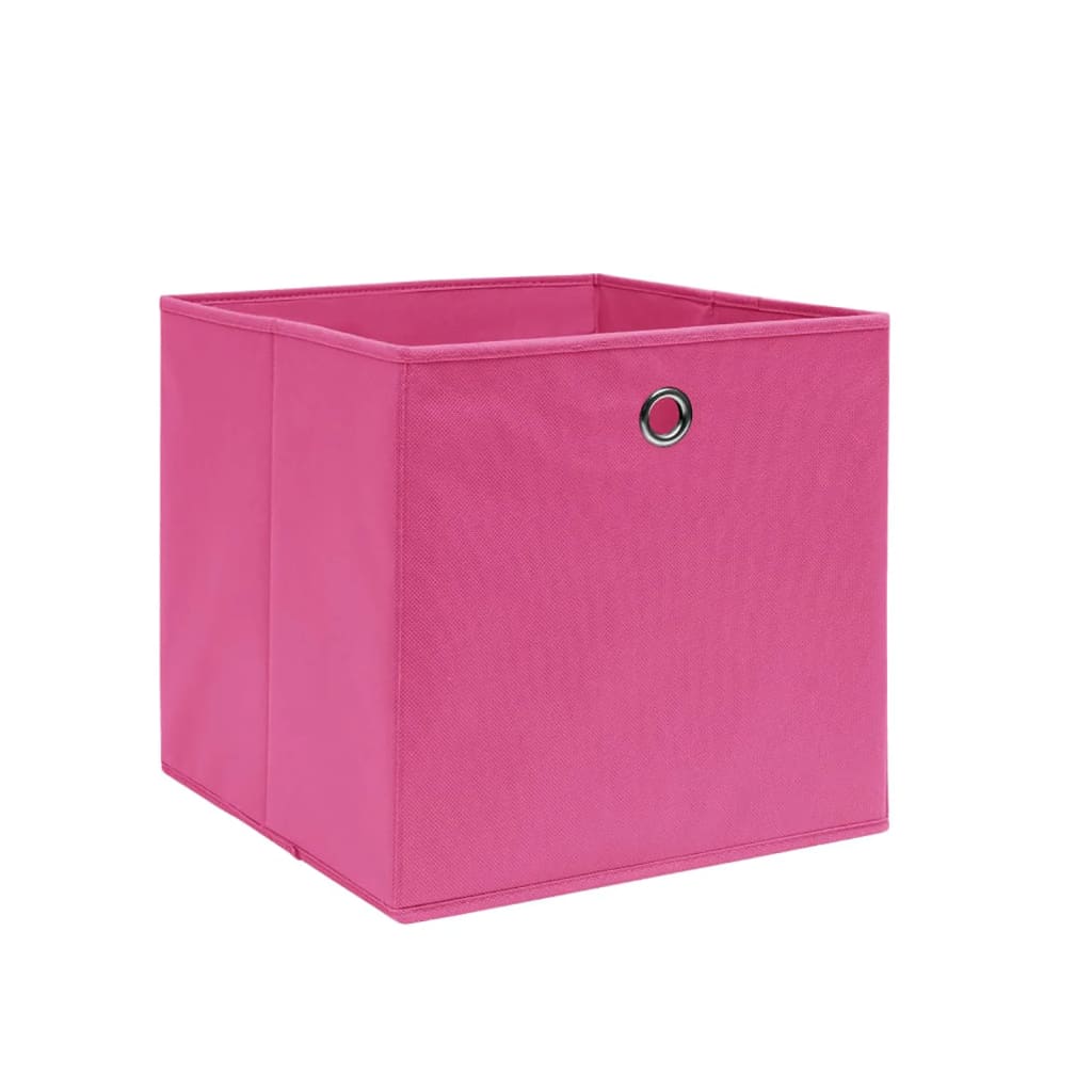 vidaXL Cutii depozitare, 4 buc., roz, 28x28x28 cm, textil nețesut