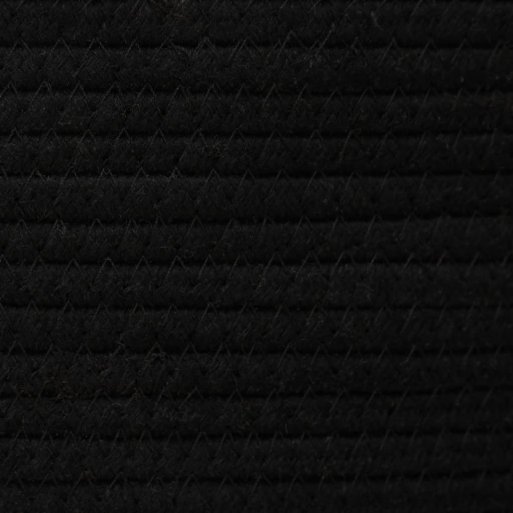 vidaXL Coș de depozitare cu capac, negru și bej, Ø37x50 cm bumbac