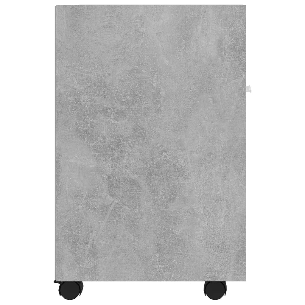 vidaXL Dulap lateral cu roți, gri beton, 33x38x60 cm, PAL