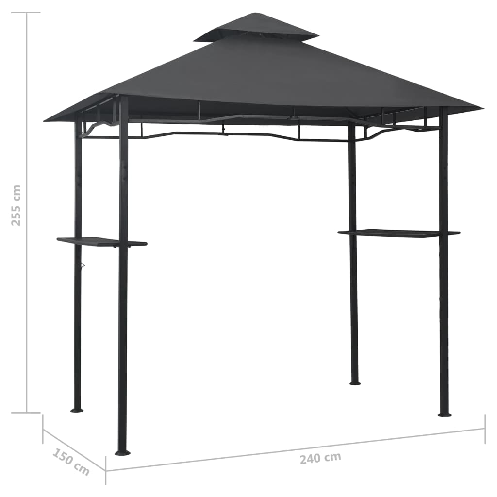 vidaXL Pavilion de grătar, antracit, 240 x 150 x 255 cm, oțel