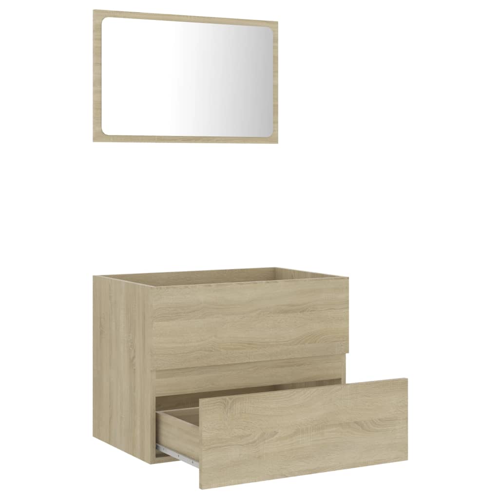 vidaXL Set mobilier baie, 2 piese, stejar Sonoma, PAL