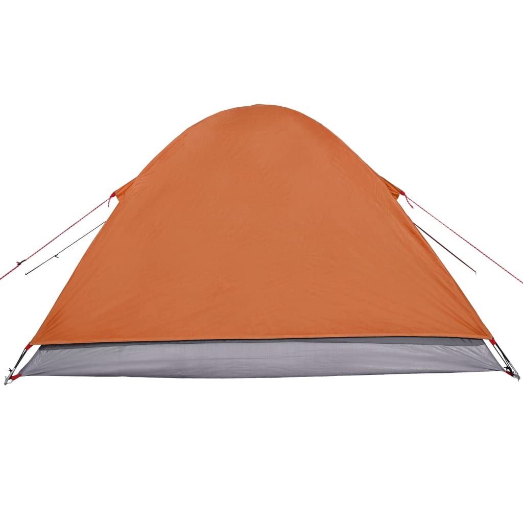 vidaXL Cort de camping pentru 3 persoane, gri/portocaliu, impermeabil