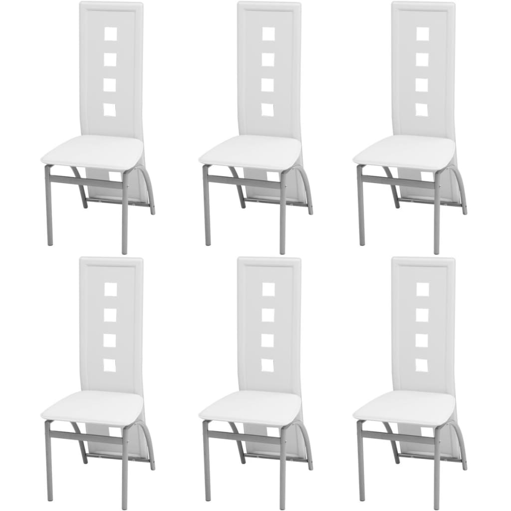 vidaXL Set masă și scaune de bucătărie, 7 piese, alb