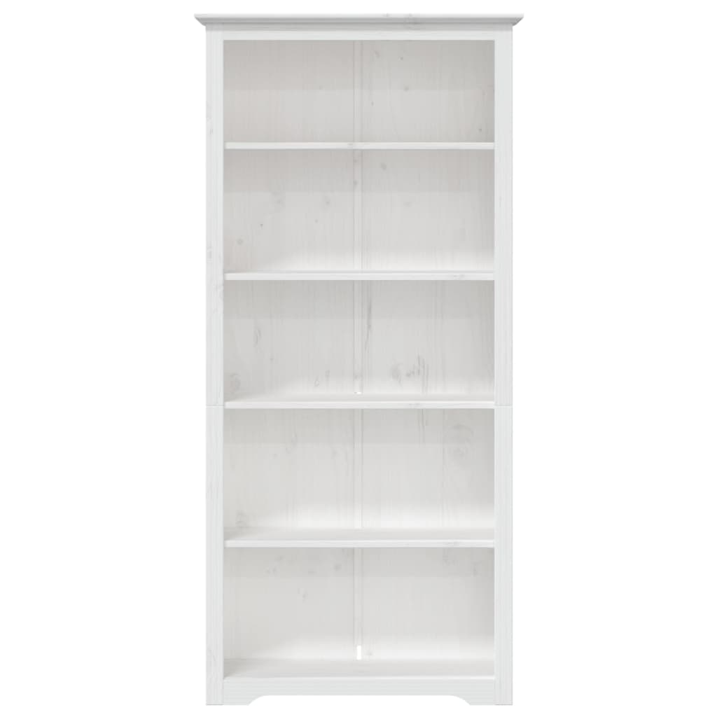 vidaXL Bibliotecă BODO, alb, 80x38x180 cm, lemn masiv pin, 5 rafturi