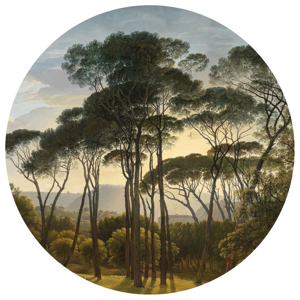 WallArt Tapet în formă de cerc „Umbrella Pines in Italy”, 190 cm