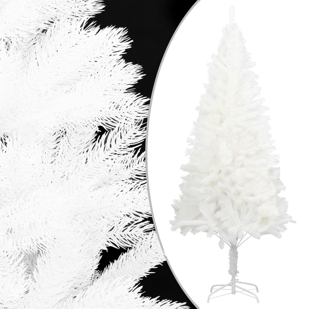 vidaXL Brad de Crăciun artificial, ace cu aspect natural, alb, 180 cm