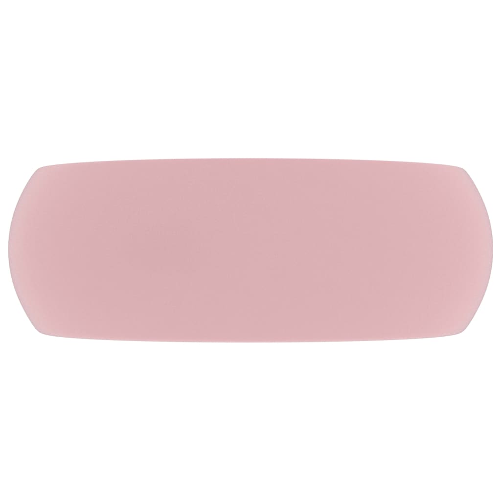 vidaXL Chiuvetă de baie lux roz mat 40x15 cm ceramică rotund