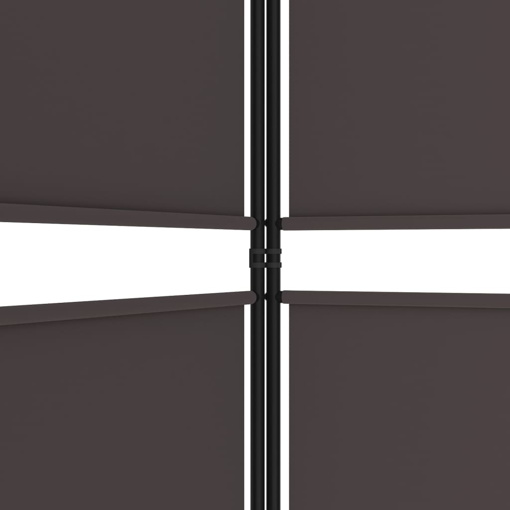 vidaXL Paravan de cameră cu 6 panouri, maro, 300 x 180 cm, textil