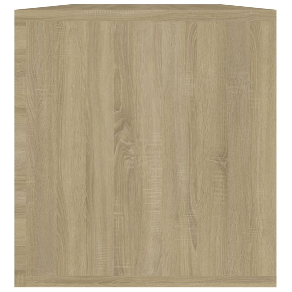 vidaXL Cutie de depozitare viniluri, alb & stejar, 71x34x36 cm, lemn