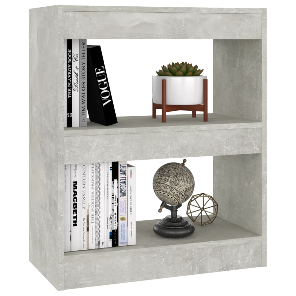 vidaXL Bibliotecă/Separator cameră, gri beton, 60x30x72 cm