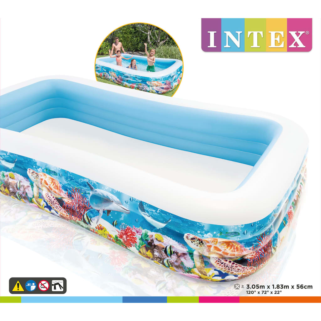 Intex Piscină Center Family Pool, 305x183x56 cm, design marin