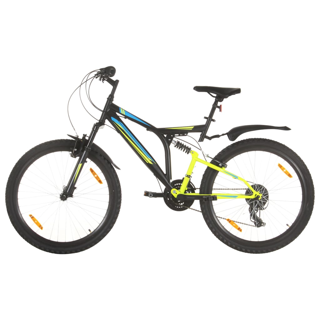 vidaXL Bicicletă montană cu 21 viteze, roată 26 inci, negru, 49 cm