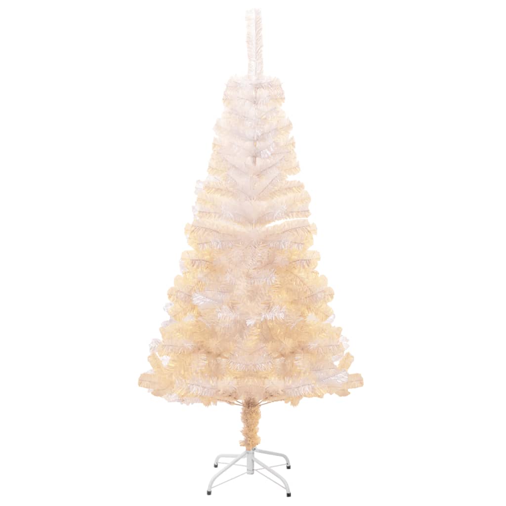 vidaXL Brad de Crăciun artificial cu vârfuri irizate, alb, 120 cm, PVC