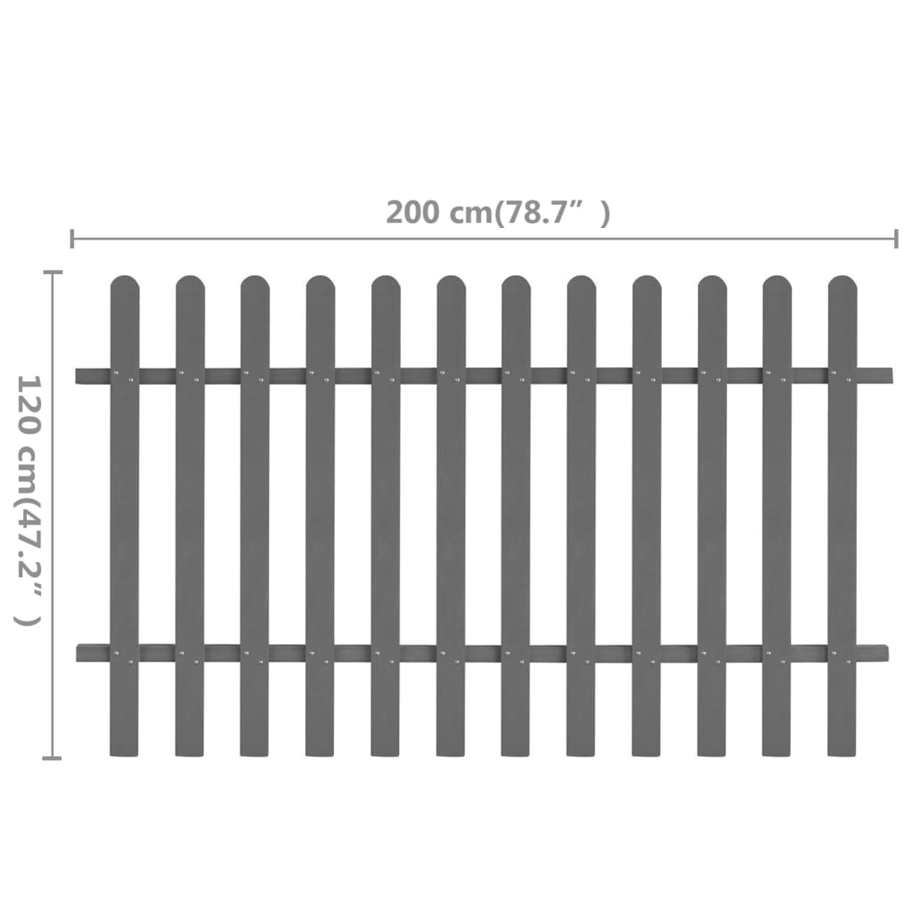 vidaXL Gard din șipci, 200 x 120 cm, WPC