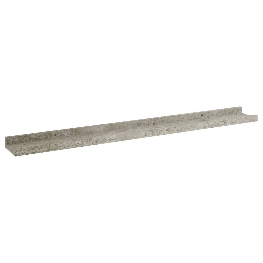 vidaXL Rafturi de perete, 4 buc., gri beton, 80x9x3 cm