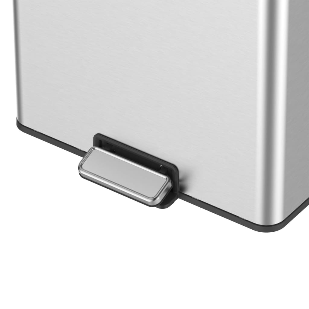 EKO Coș de gunoi cu pedală Essential, argintiu mat, 2x20 L
