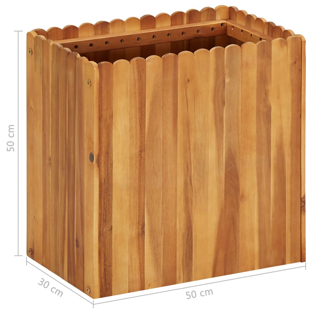 vidaXL Strat înălțat de grădină, 50 x 30 x 50 cm, lemn masiv de acacia