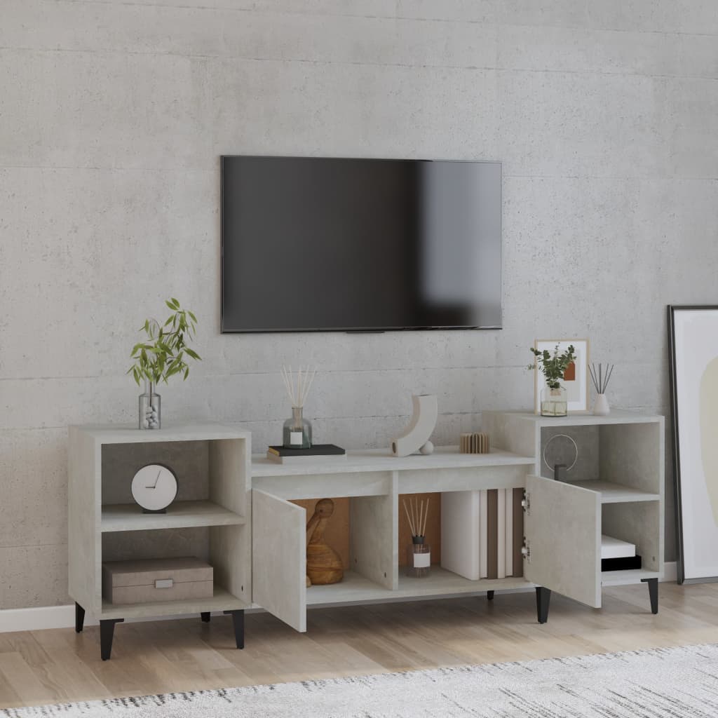 vidaXL Comodă TV, gri beton, 160x35x55 cm, lemn prelucrat