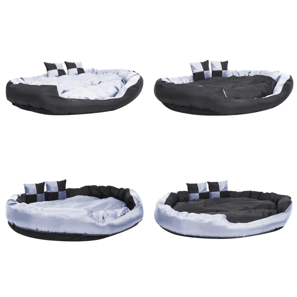 vidaXL Pernă reversibilă și lavabilă pt câini gri/negru,150x120x25 cm