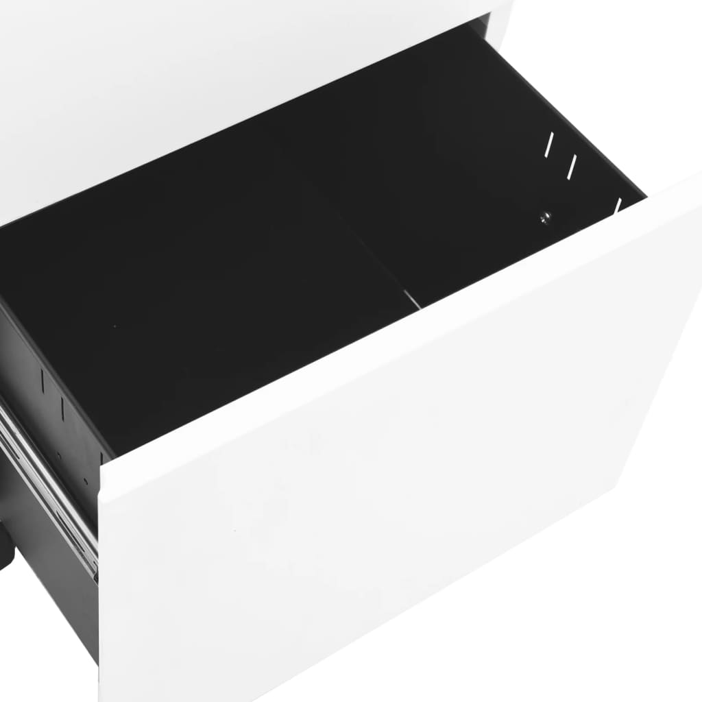 vidaXL Dulap dosare mobil, alb, 39x45x67 cm, oțel