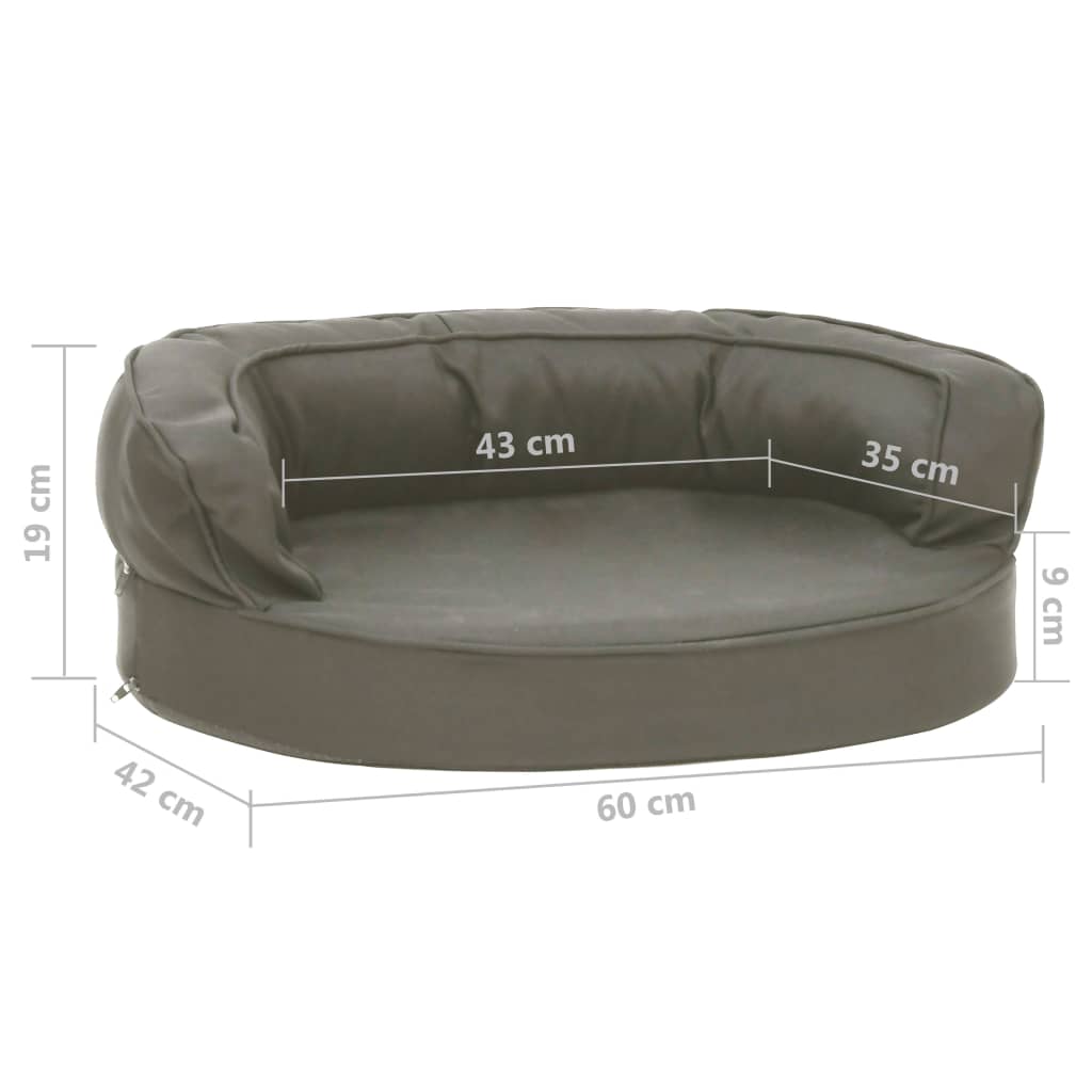 vidaXL Saltea ergonomică pat de câini, 60x42 cm, gri închis, aspect in
