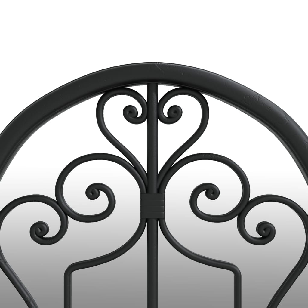 vidaXL Oglindă de grădină, negru, 100x45 cm, fier, uz exterior