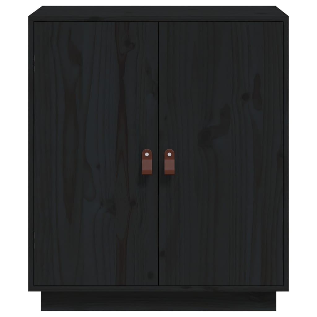 vidaXL Servantă, negru, 65,5x40x75 cm, lemn masiv de pin