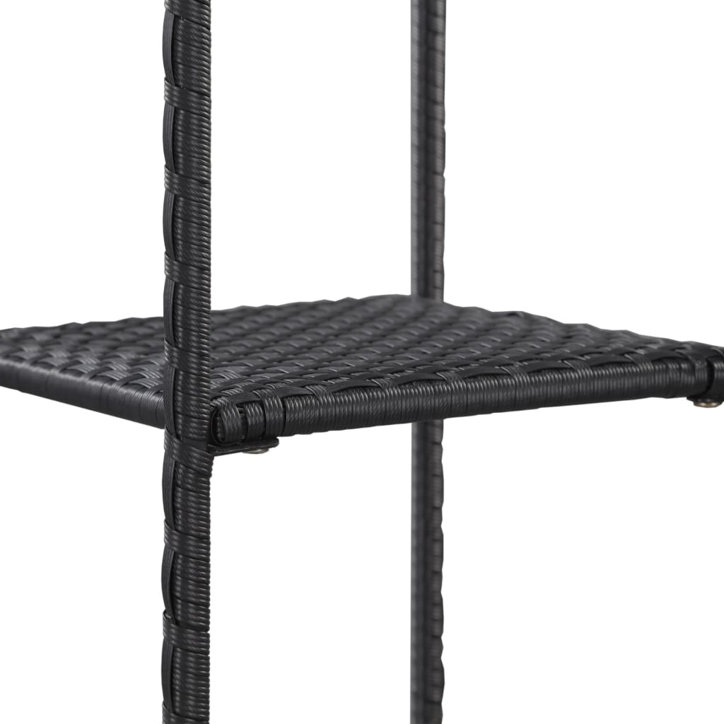 vidaXL Raft de depozitare, negru, 30 x 30 x 90 cm, poliratan