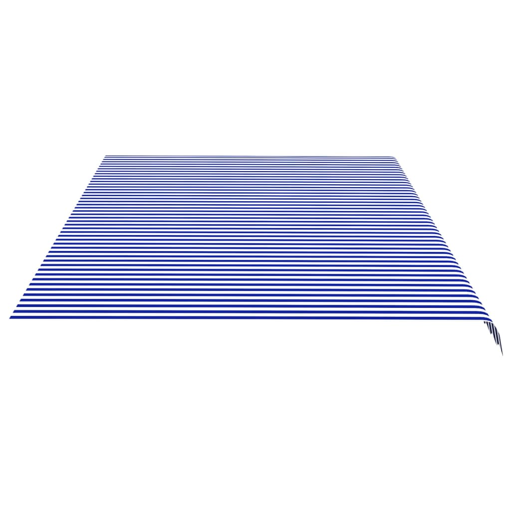 vidaXL Pânză de rezervă copertină, albastru și alb, 6x3,5 m