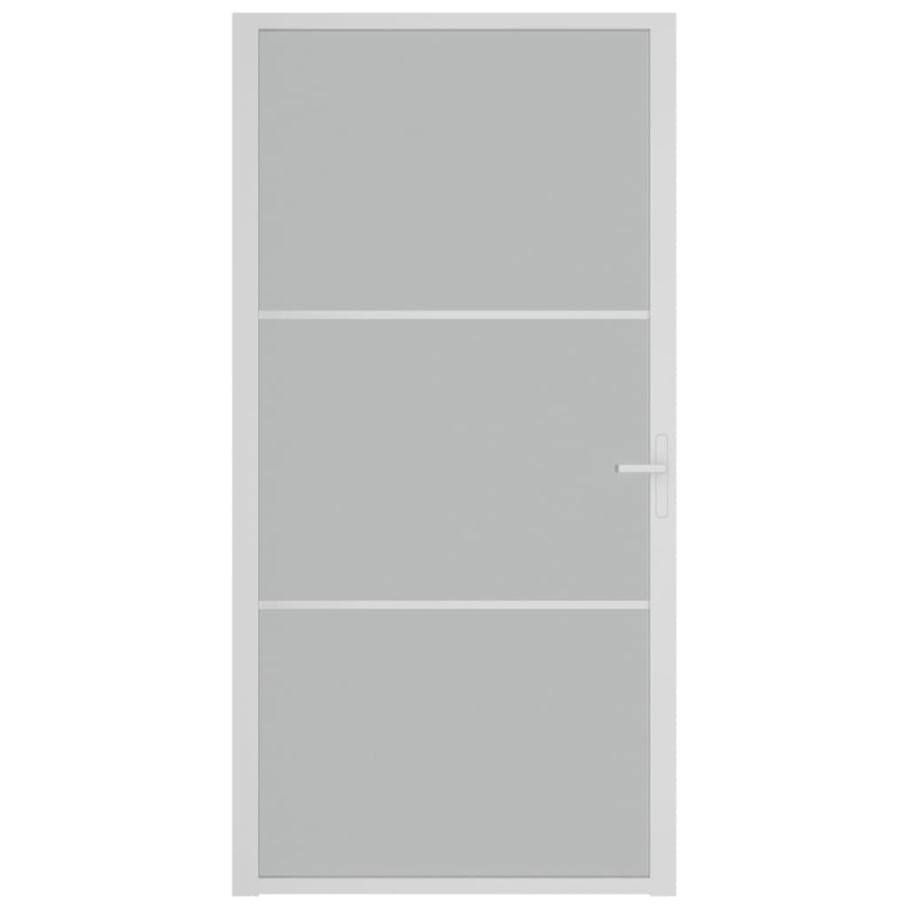 vidaXL Ușă de interior, 102,5x201,5 cm, alb, sticlă mată și aluminiu