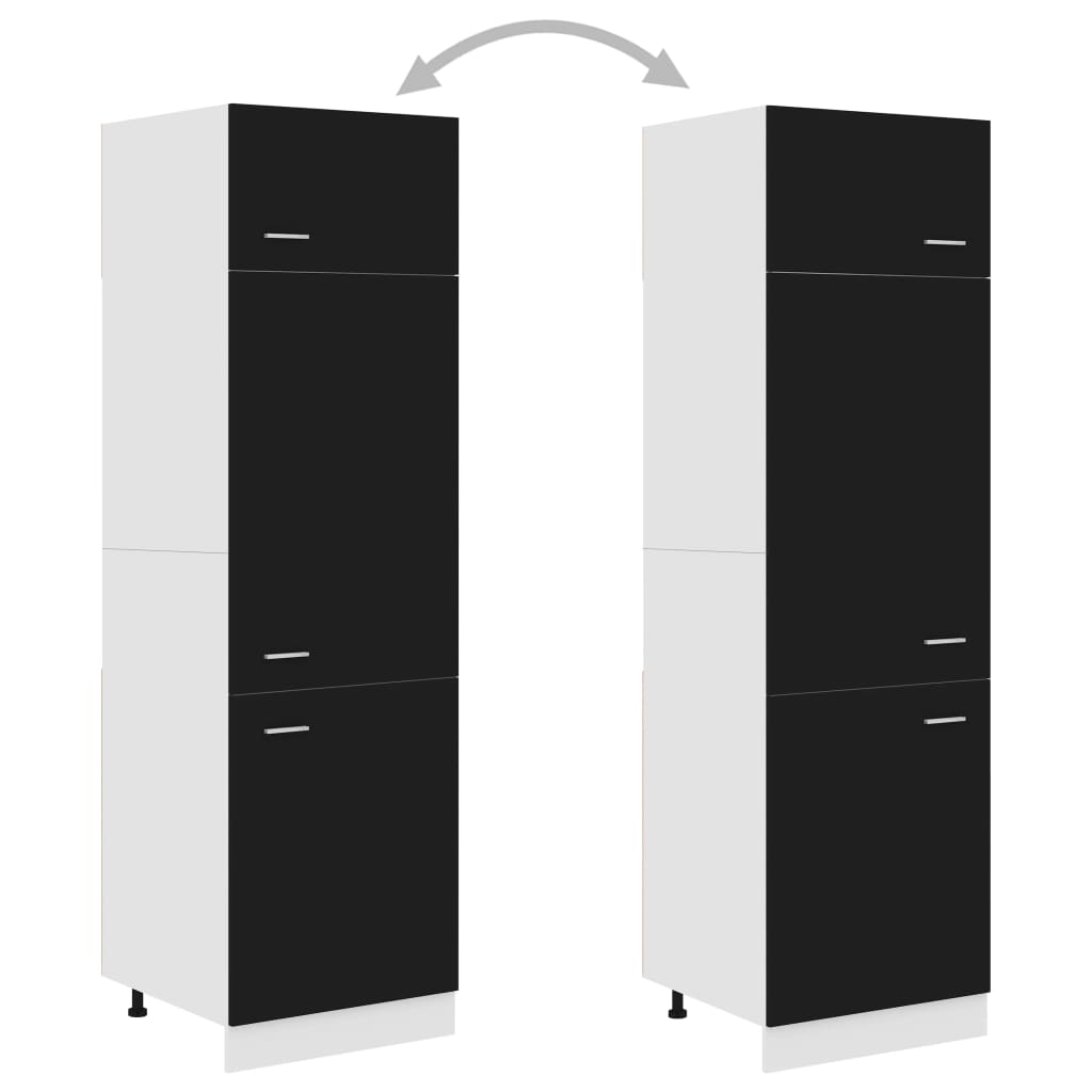 vidaXL Dulap de frigider, negru, 60x57x207 cm, lemn prelucrat